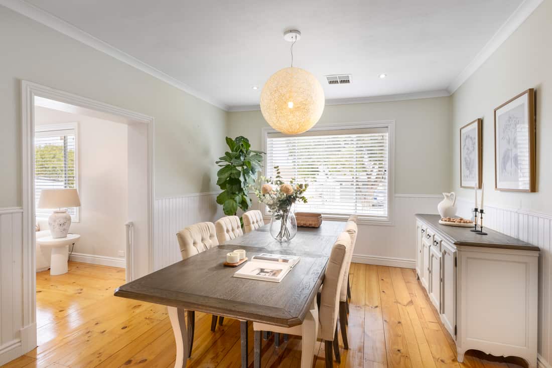 Dining room styled for sale — 4 Reading Street, Adelaide real estate photography