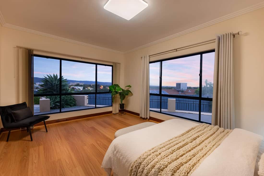 Main bedroom with hills view — 5 Welkin Court, Adelaide
